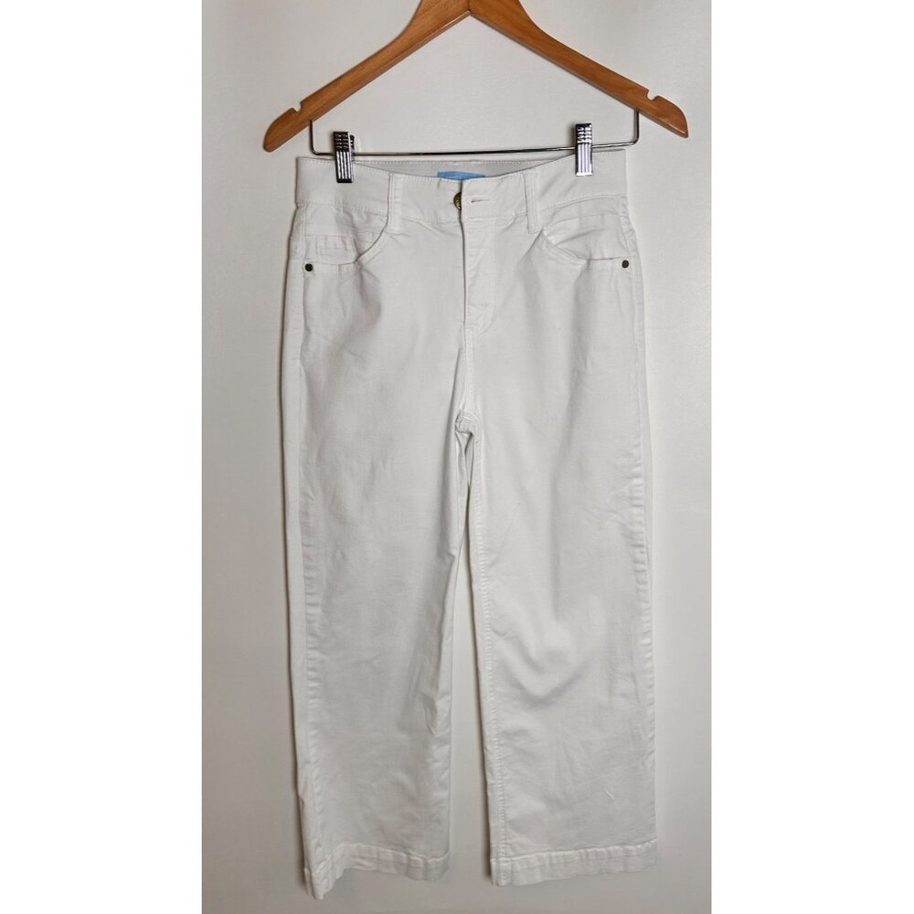 DRAPER JAMES RSVP Twill Wide-Leg Pants White, 4 - Picture 2 of 7